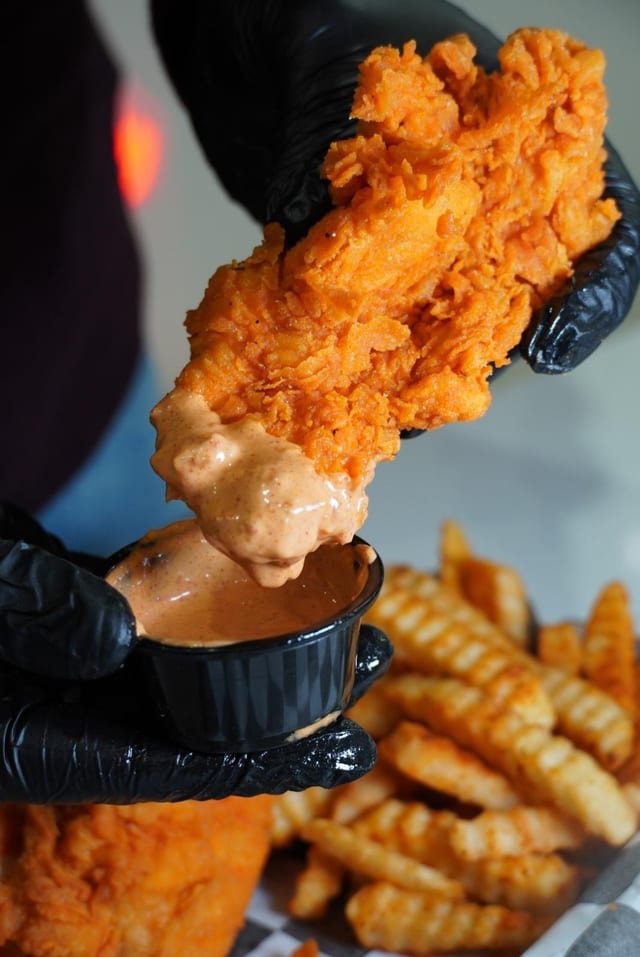 Single Hot Chicken Strip.