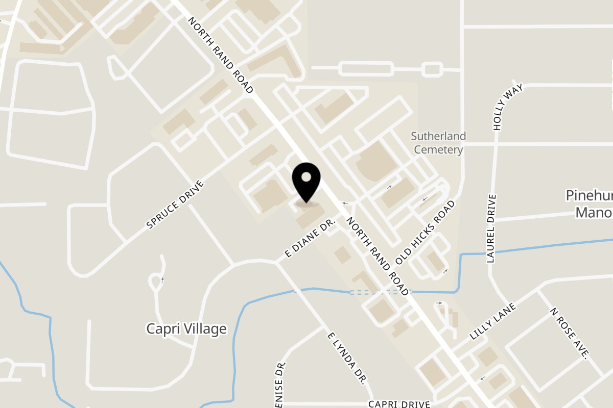 Map showing the location of Slaw Burger Palatine on 1912 N Rand Rd in Palatine